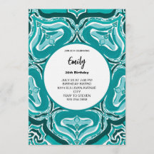 Modern Teal Abstrakt Mönster