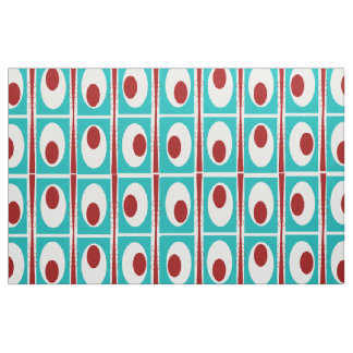 Modern Teal Abstrakt Ovalers Fabric i mitten av år Tyg