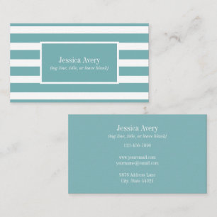 Modern Teal and White Rand Monogram Namn Visitkort
