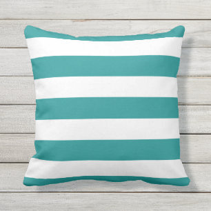 Modern Teal and White Rand Utomhuskudde