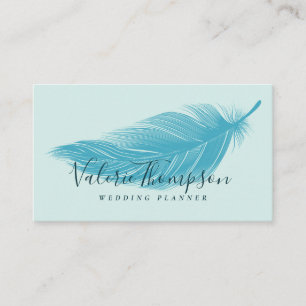 Modern teal aqua blue chic elegant boho-ludd visitkort
