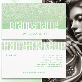 Modern Teal Aqua Mint Grönt Elegant Glitter Glam Visitkort