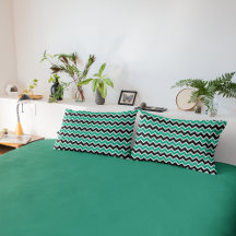 Modern Teal Black Chevron Mönster