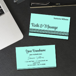 Modern Teal Black Rand Professionell Snyggt Visitkort
