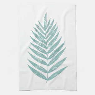 Modern Teal Blue Handflatan Frond, islamistisk Kökshandduk
