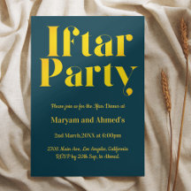 Modern Teal Blue och Guld Iftar Party