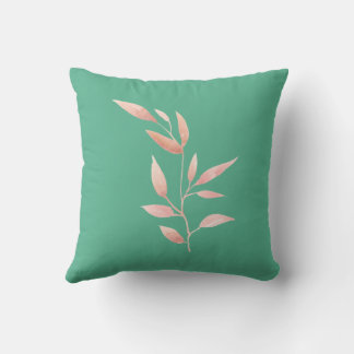 Modern teal botaniska blad dekorativ kastkudde kudde