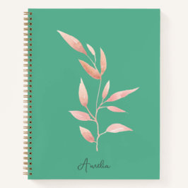 Modern Teal Botaniska Blad Dekorativ Kastrull