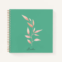 Modern Teal Botaniska Blad Dekorativ Kastrull