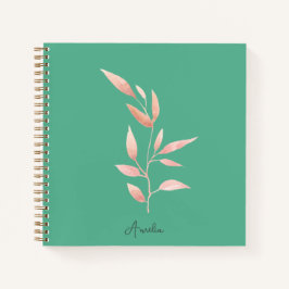 Modern Teal Botaniska Blad Dekorativ Kastrull