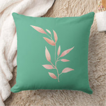 Modern Teal Botaniska Blad Dekorativ Kastrull