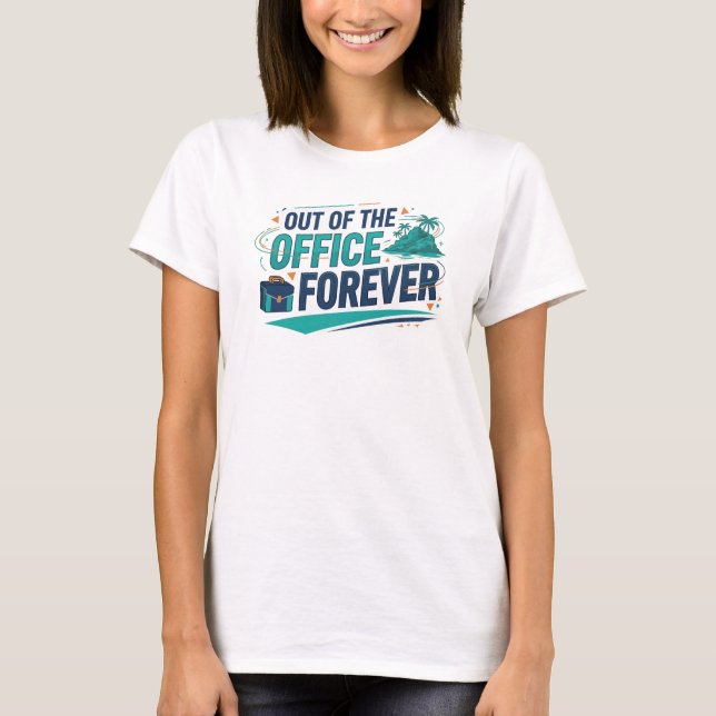 Modern Teal EJ PÅ KONTORET Konsttryck T Shirt (Framsida)
