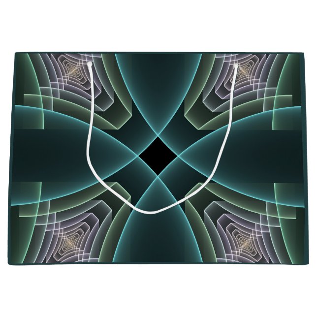 Modern Teal Geometrisk Fraktal Konst Grafik (Framsidan)