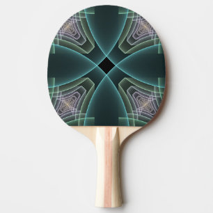 Modern teal geometrisk fraktal konstgrafik pingisracket