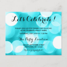 Modern Teal Glitter Ljus Bat mitzvah mottagning