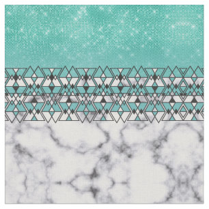 Modern Teal Glitter Marble Geometric Tribal Tyg