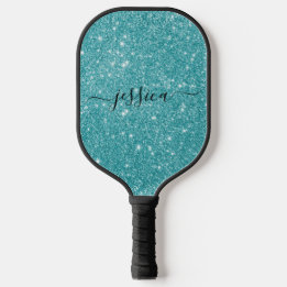 Modern teal glitter-skript namn