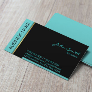 Modern Teal Gräns Accountant Affärskort Visitkort