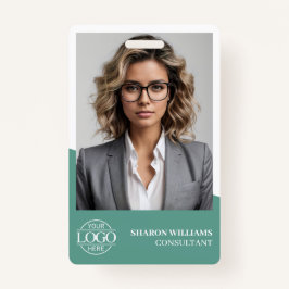 Modern Teal Green Employee Photo Company Logo