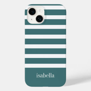 Modern Teal Grönt och White Rand med Monogram