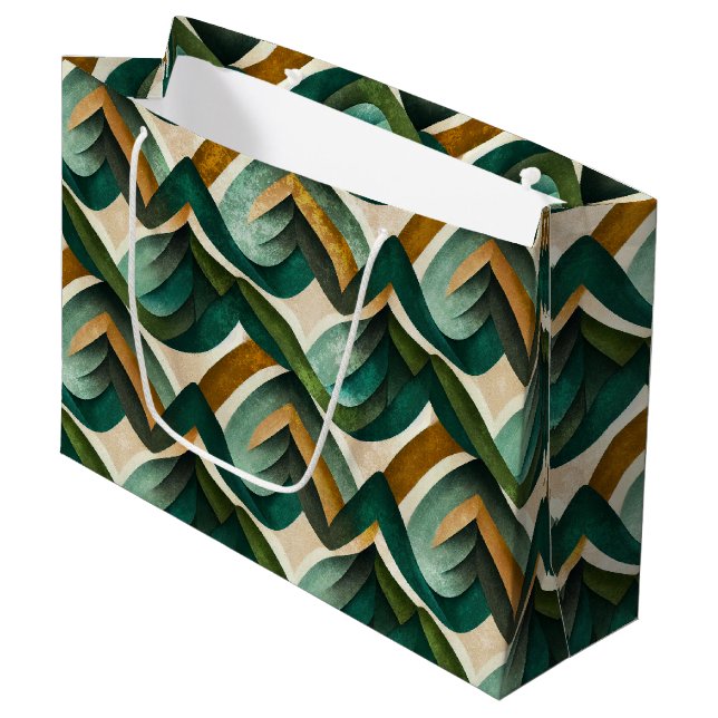 Modern Teal Guld Abstrakt Geometrisk Mönster (Framsidan Vinklad)
