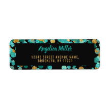 Modern Teal Guld Glitter Confetti Black Turcos