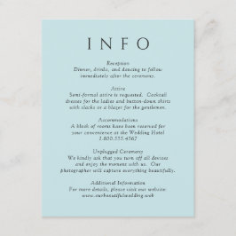 Modern Teal Minimalistisk Bröllop Tilläggskort