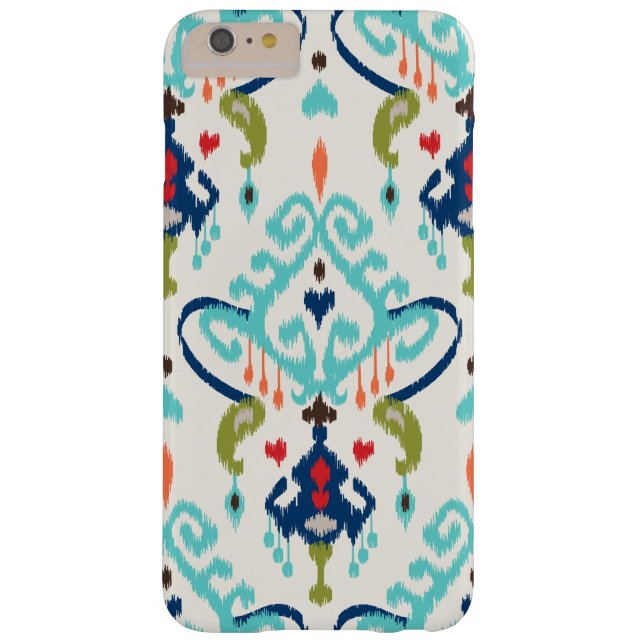 Modern teal navy red ikat Tribal mönster Case-Mate iPhone Skal (Baksidan)