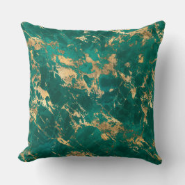 Modern Teal och Guld Marble Mönster Kudde