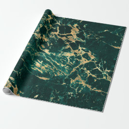 Modern Teal och Guld Marble Mönster Presentpapper