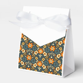 Modern teal och orange blomsterdesign presentaskar