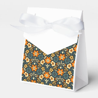 Modern teal och orange blomsterdesign presentaskar