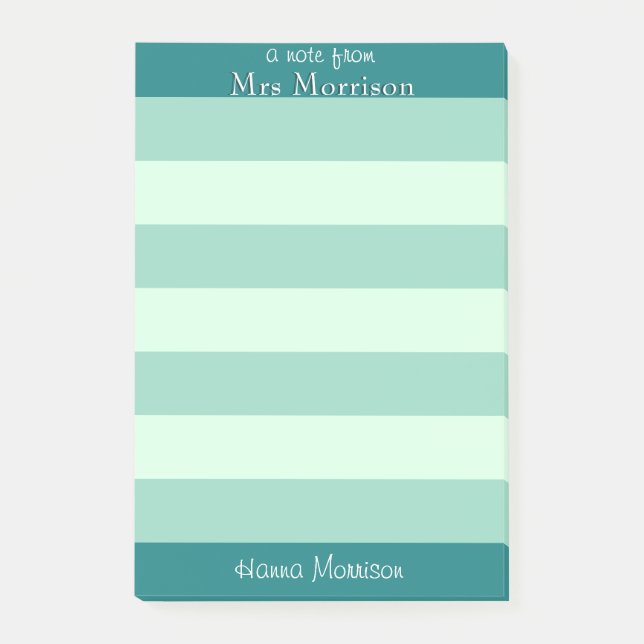 Modern Teal Office School Teacher Mamma Student Post-it Block (Framsida)