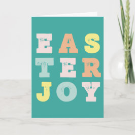 Modern Teal Påsk Joy Kort