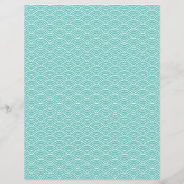 Modern Teal Svart Japansk Våg Scrapbookpapper