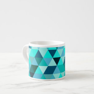 Modern Teal Triangles Mönster Espressomugg