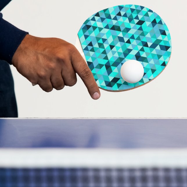 Modern Teal Triangles Mönster Pingisracket (Insitu)