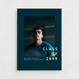 Modern Teal Typography Graduation Announcement Inbjudningar