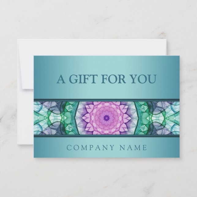 Modern teal vattenlily mandala (Framsida)