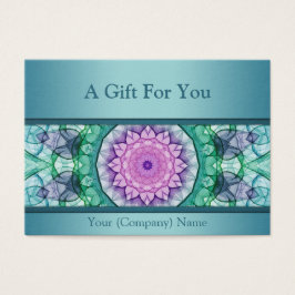 Modern teal vattenlily mandala presentkort visitkort