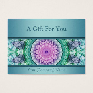 Modern teal vattenlily mandala presentkort visitkort