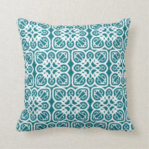 Modern Teal & White Abstrakt Mönster Kusten