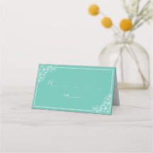 Modern Teal White Blommigt Bordsnummer Seating Nam