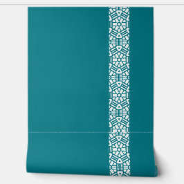 Modern Teal White Geometric Tapet