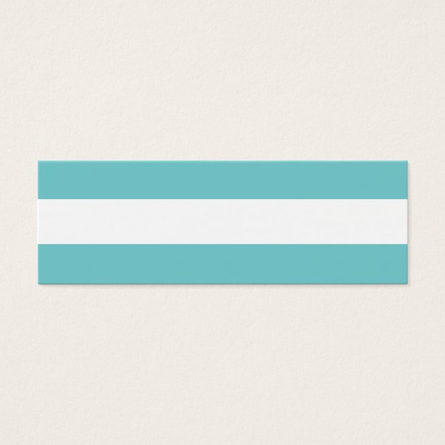 Modern Teal White Rand Mönster Litet Visitkort (Framsidan)
