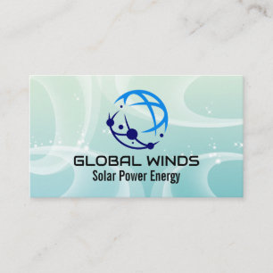 Modern Tech Globe Logo Sol Vind Bakgrund Visitkort