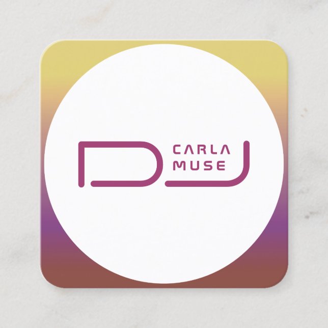 Modern tech inspirerad rundastil fyrkantigt visitkort (Framsida)