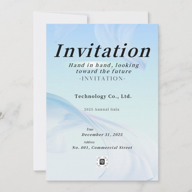 Modern Tech Light Blue Corporate Gala Invitation – Inbjudningar (Framsida)
