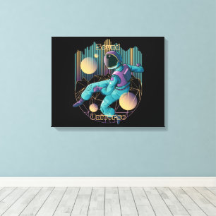Modern Techno Astronaut Illustration Canvastryck