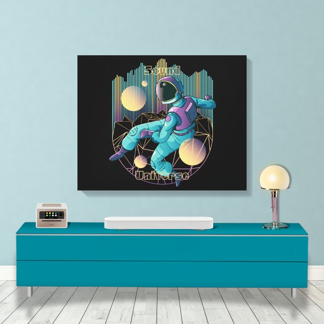 Modern Techno Astronaut Illustration Canvastryck (Skapare uppladdad)